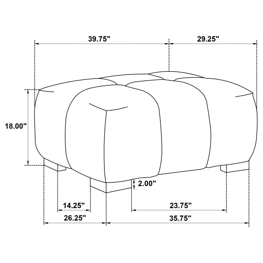 Octavia Upholstered Rectangular Ottoman - Venini Furniture 
