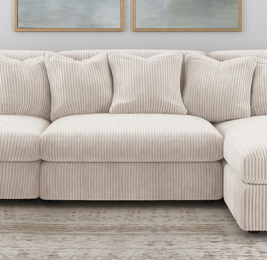 Blaine Upholstered Armless Chair Fog 509997 & Sand 509897. - Venini Furniture 