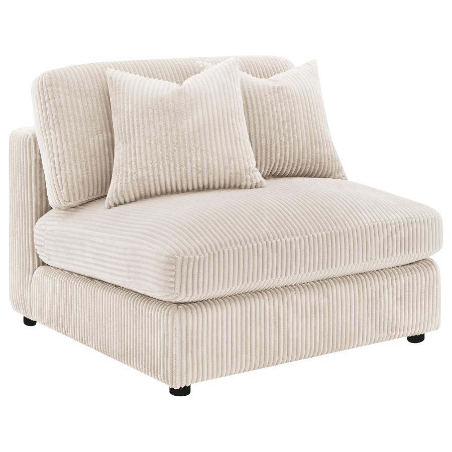 Blaine Upholstered Armless Chair Fog 509997 & Sand 509897. - Venini Furniture 