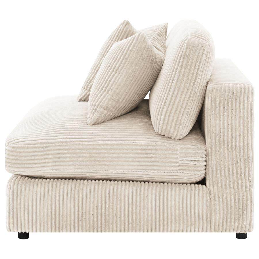 Blaine Upholstered Armless Chair Fog 509997 & Sand 509897. - Venini Furniture 