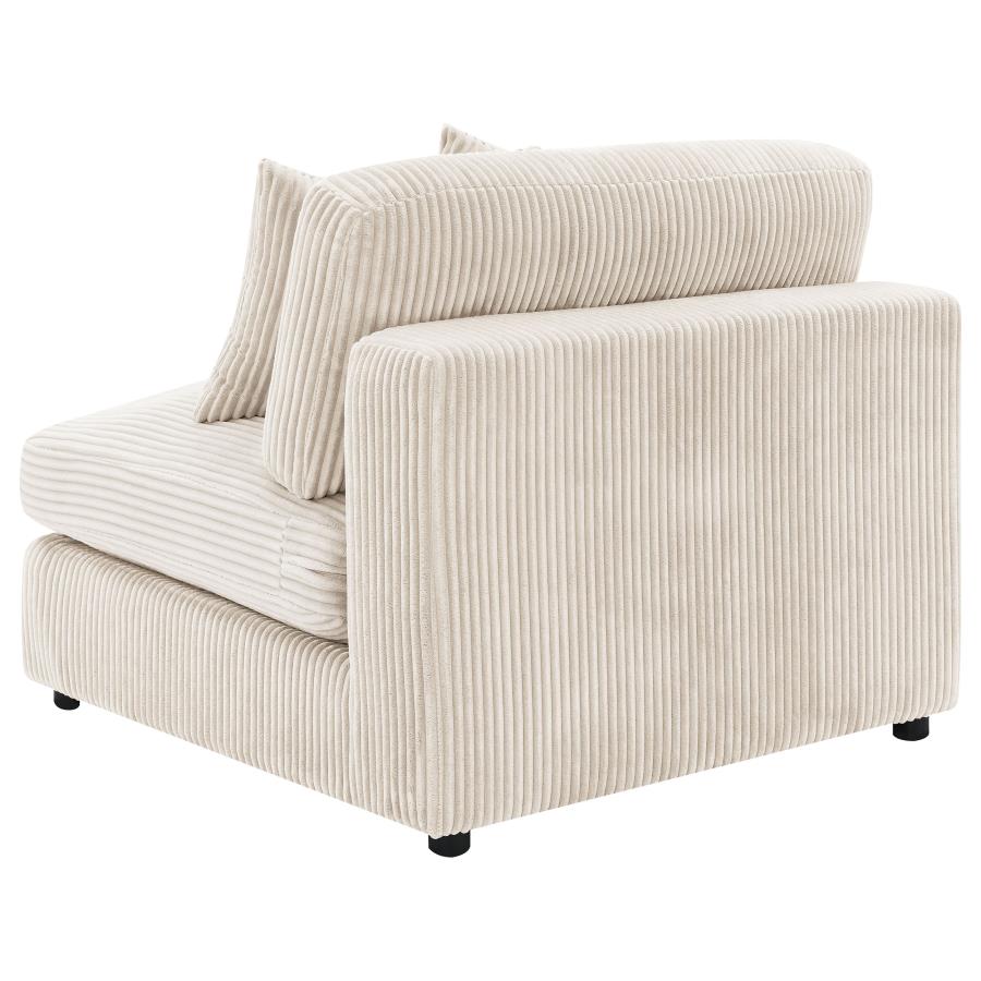 Blaine Upholstered Armless Chair Fog 509997 & Sand 509897. - Venini Furniture 