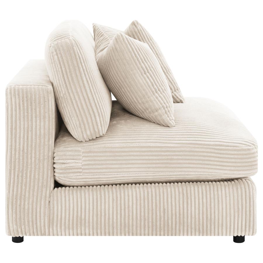 Blaine Upholstered Armless Chair Fog 509997 & Sand 509897. - Venini Furniture 