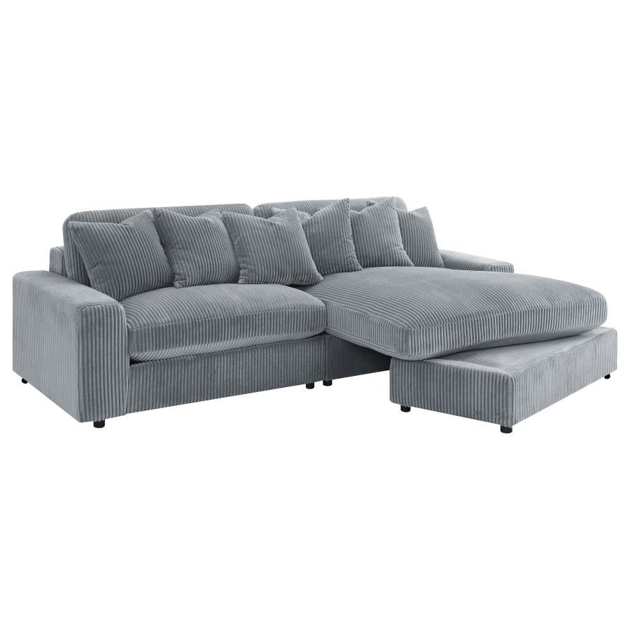 Blaine Upholstered Reversible Chaise Sectional Sofa Fog 509900 - Venini Furniture 
