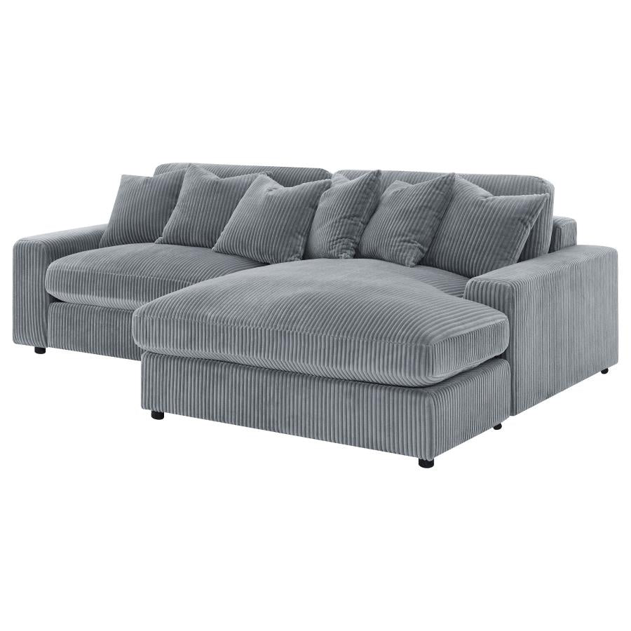 Blaine Upholstered Reversible Chaise Sectional Sofa Fog 509900 - Venini Furniture 