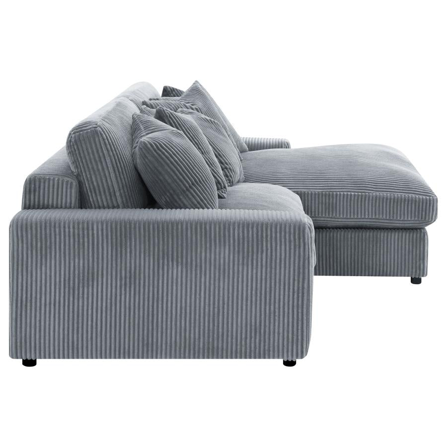 Blaine Upholstered Reversible Chaise Sectional Sofa Fog 509900 - Venini Furniture 