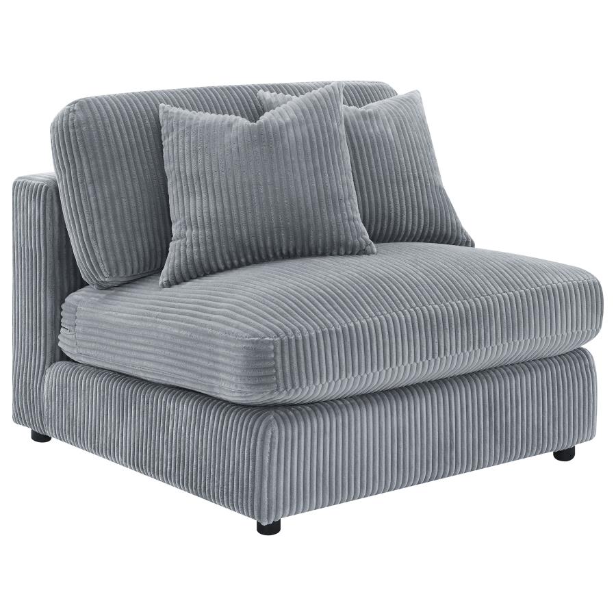 Blaine Upholstered Armless Chair Fog 509997 & Sand 509897. - Venini Furniture 