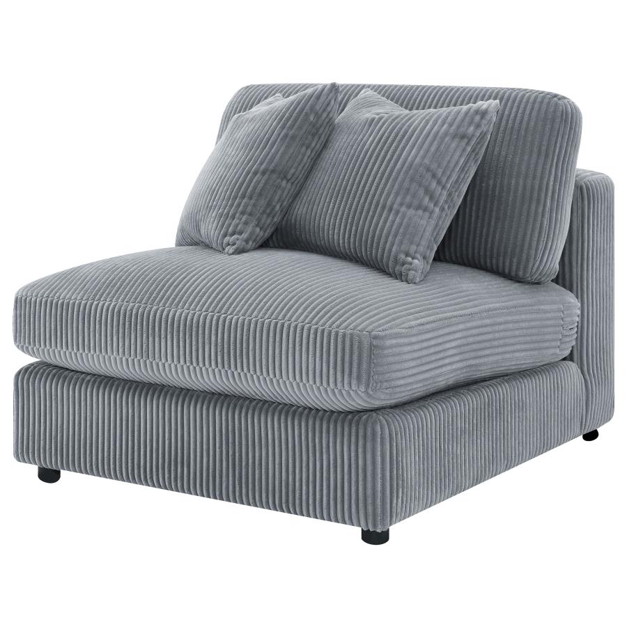 Blaine Upholstered Armless Chair Fog 509997 & Sand 509897. - Venini Furniture 