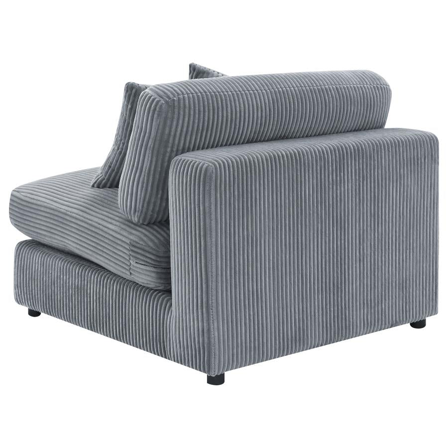 Blaine Upholstered Armless Chair Fog 509997 & Sand 509897. - Venini Furniture 