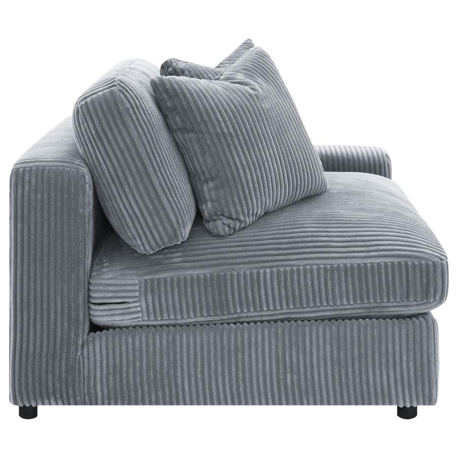 Blaine Upholstered Armless Chair Fog 509997 & Sand 509897. - Venini Furniture 