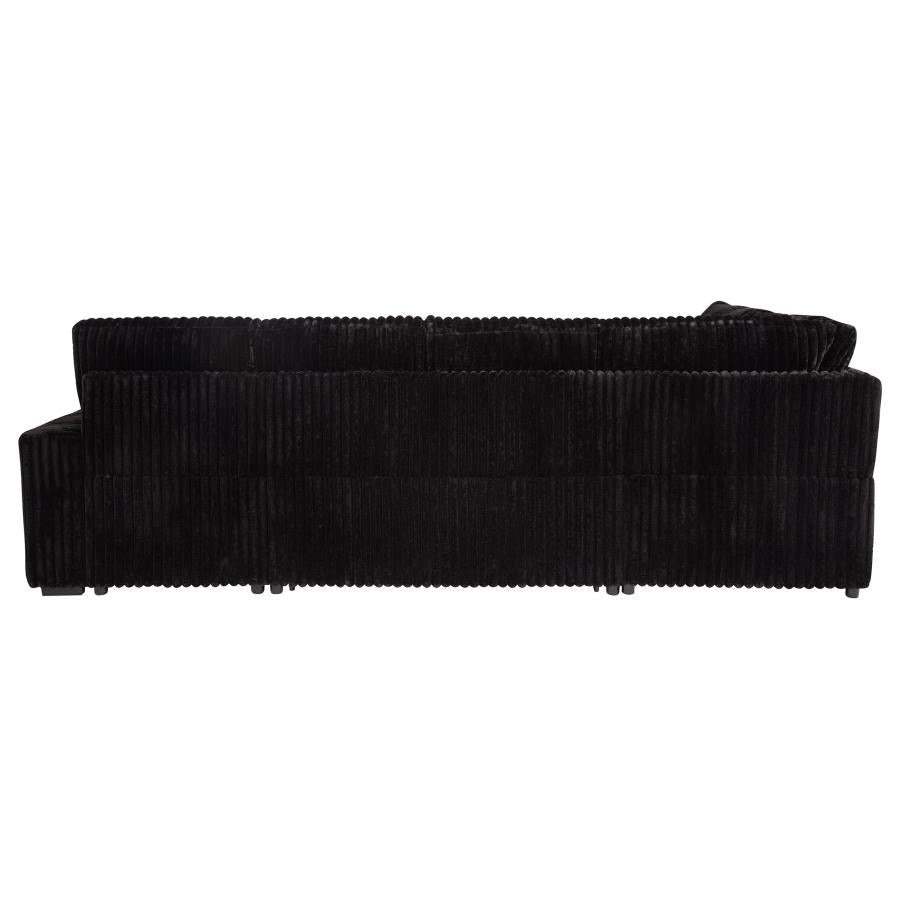 Devonshire Sleeper Sectional Sofa with Storage Chaise – Black 511049