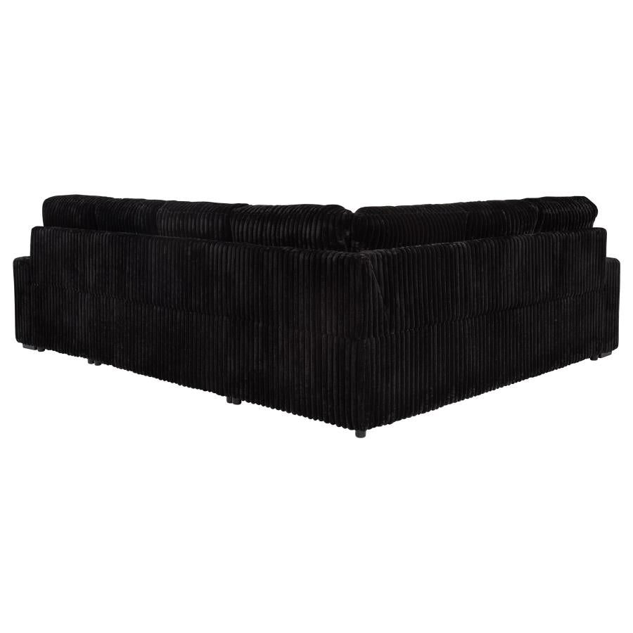 Devonshire Sleeper Sectional Sofa with Storage Chaise – Black 511049