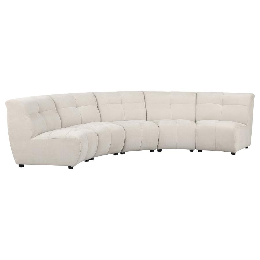 Charlotte 5 OR 8 piece Upholstered Modular Sectional Sofa Ivory - Venini Furniture 
