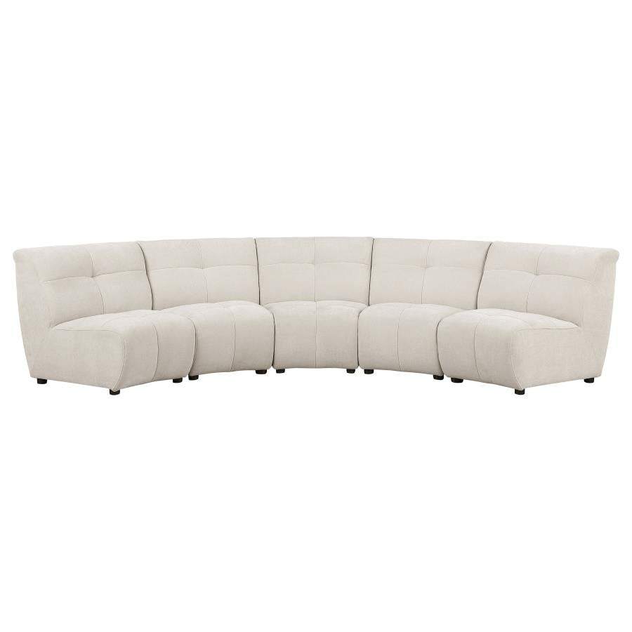 Charlotte 5 OR 8 piece Upholstered Modular Sectional Sofa Ivory - Venini Furniture 