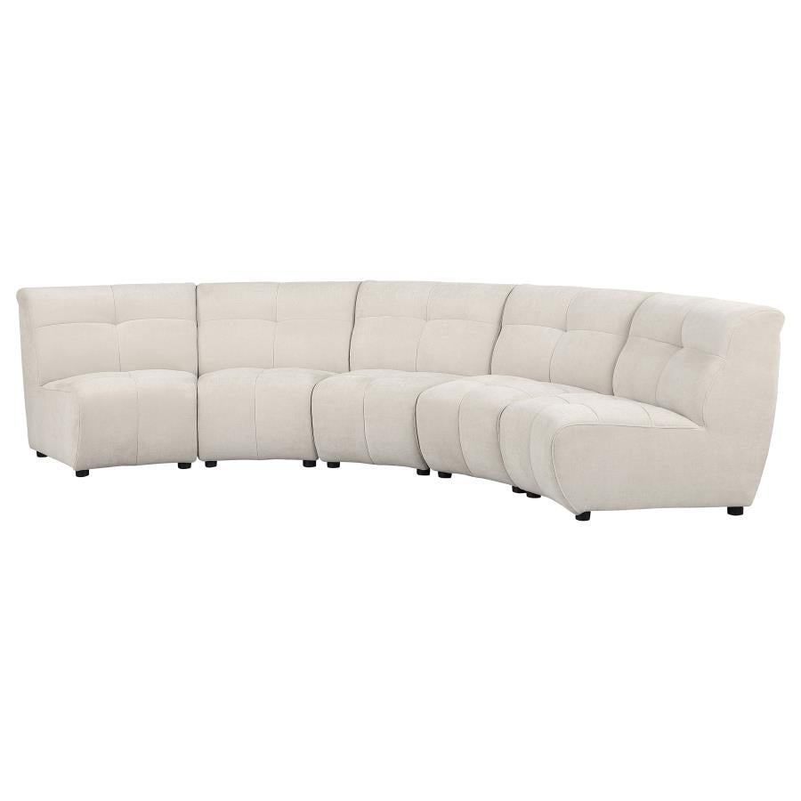 Charlotte 5 OR 8 piece Upholstered Modular Sectional Sofa Ivory - Venini Furniture 