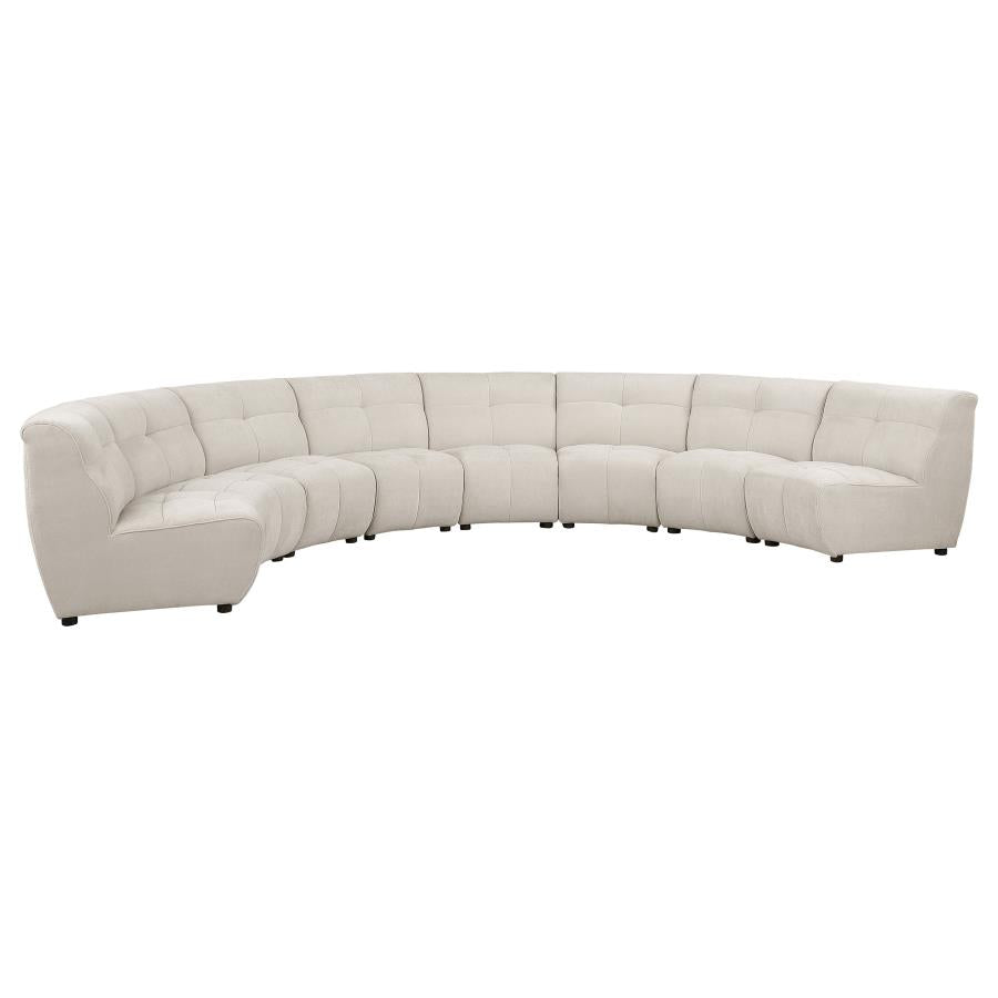 Charlotte 5 OR 8 piece Upholstered Modular Sectional Sofa Ivory - Venini Furniture 