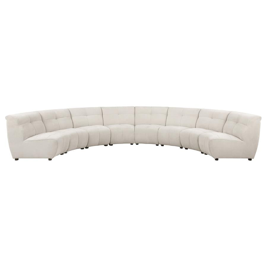 Charlotte 5 OR 8 piece Upholstered Modular Sectional Sofa Ivory - Venini Furniture 
