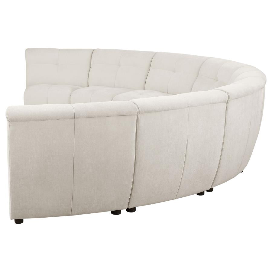 Charlotte 5 OR 8 piece Upholstered Modular Sectional Sofa Ivory - Venini Furniture 