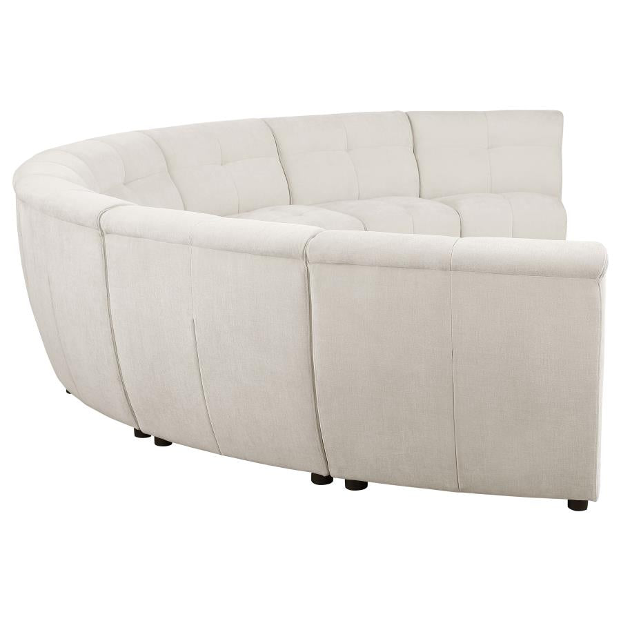 Charlotte 5 OR 8 piece Upholstered Modular Sectional Sofa Ivory - Venini Furniture 