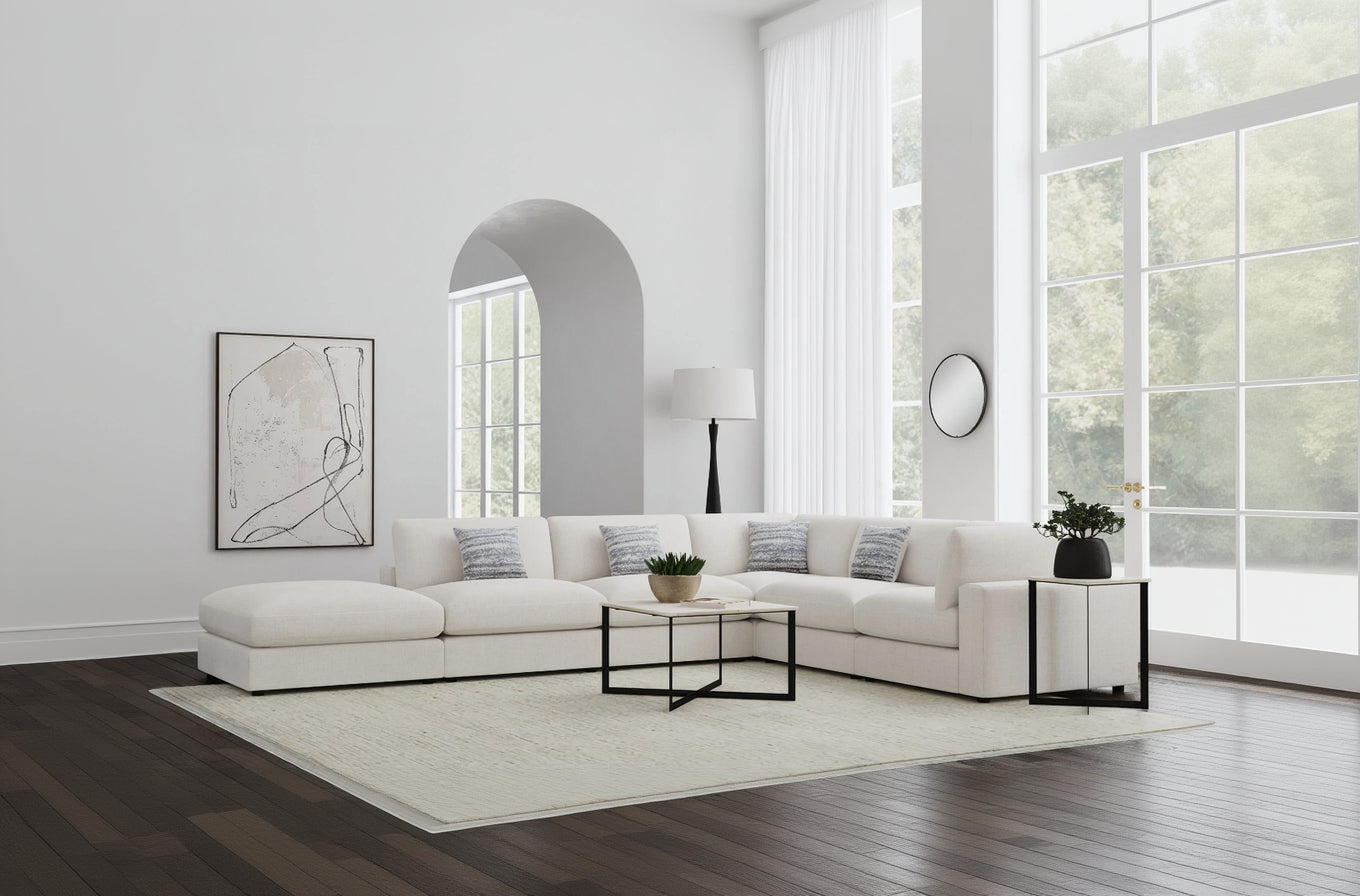 Serene 6-piece Upholstered Modular Sectional Sofa Beige	551321-SET