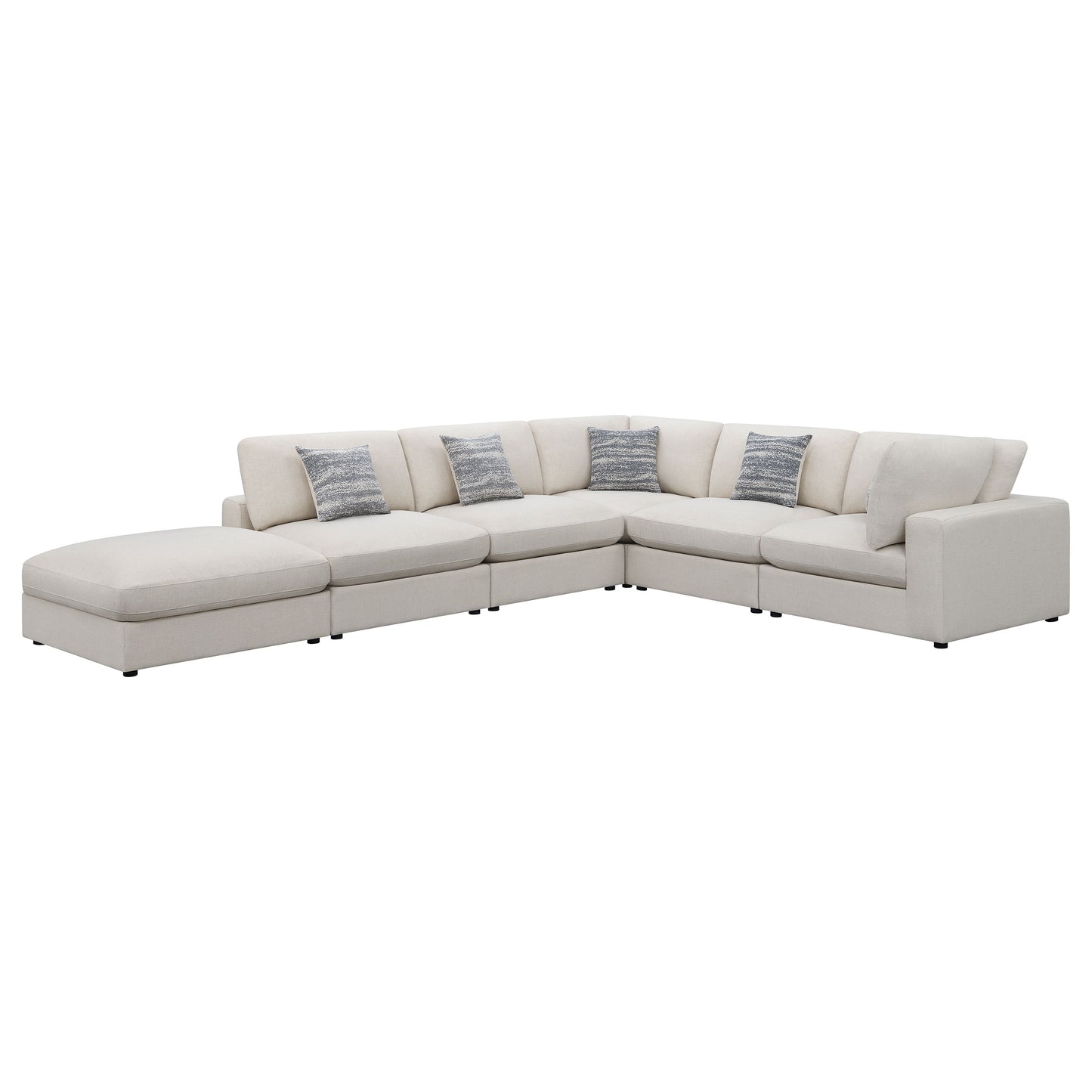 Serene 6-piece Upholstered Modular Sectional Sofa Beige	551321-SET
