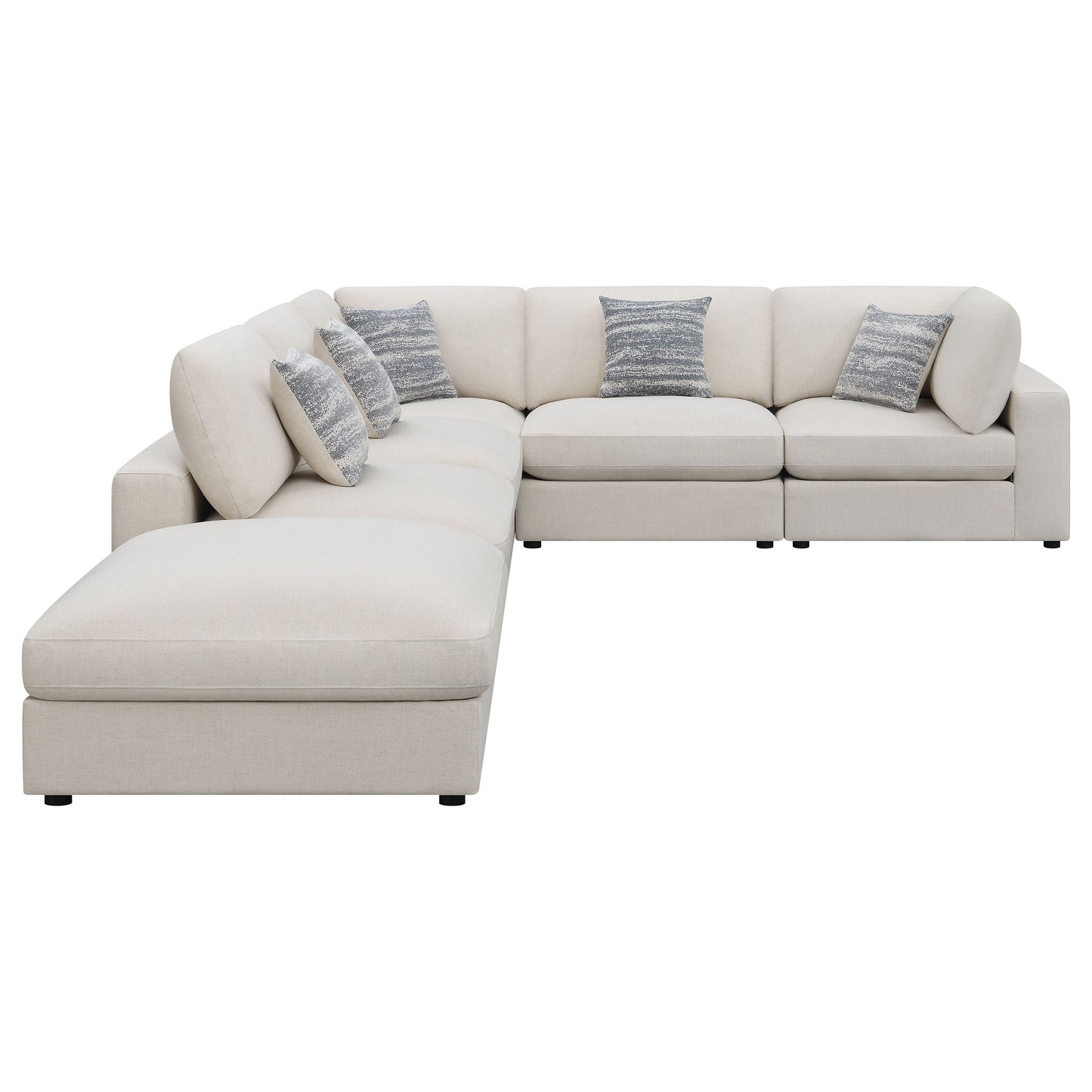 Serene 6-piece Upholstered Modular Sectional Sofa Beige	551321-SET