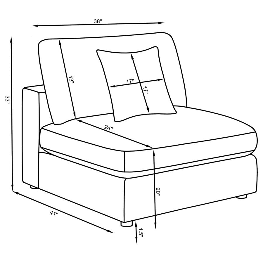 Serene Upholstered Armless Chair Beige 551321