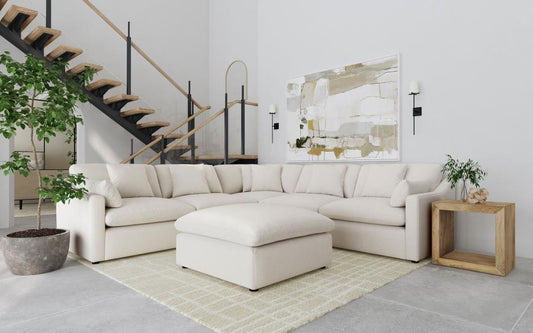 Hobson Upholstered Modular Sectional Sofa Ivory - Venini Furniture 