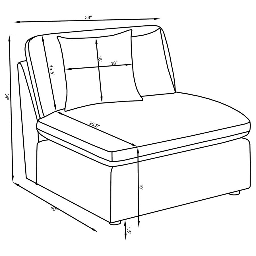 Hobson Upholstered Modular Sectional Sofa Ivory - Venini Furniture 