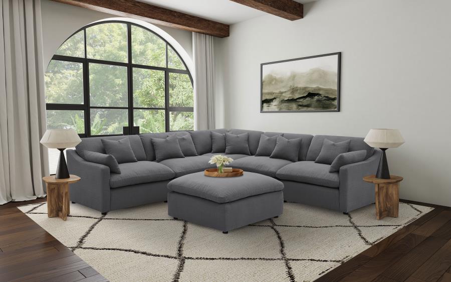 Hobson Upholstered Modular Sectional Sofa Charcoal - Venini Furniture 