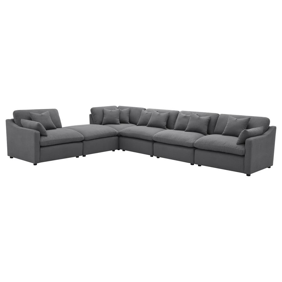 Hobson Upholstered Modular Sectional Sofa Charcoal - Venini Furniture 