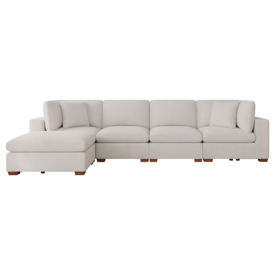 Lakeview 5-piece Upholstered Modular Sectional Brown  551464-SETB AND Ivory 551461-SETB - Venini Furniture 