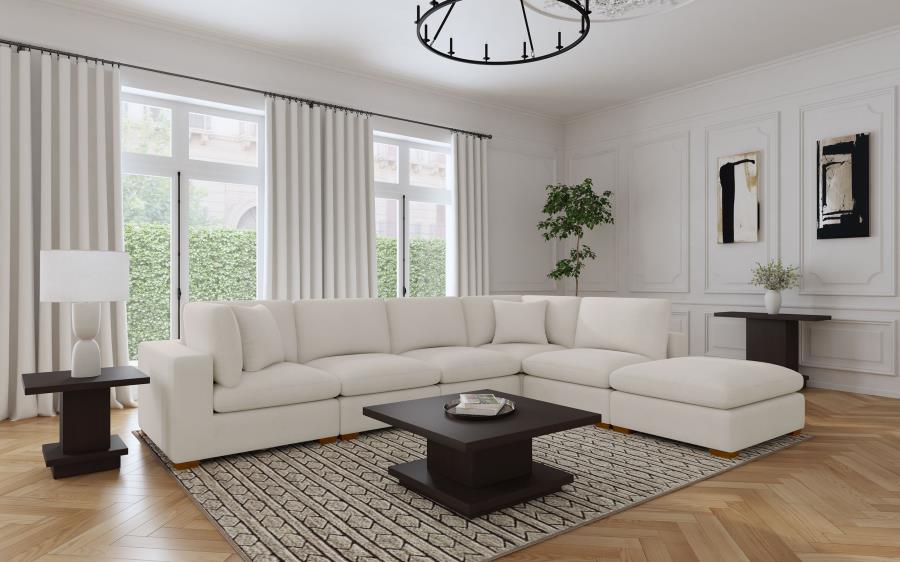 Lakeview 6-piece Upholstered Modular Sectional Sofa Brown 551464-SET AND Ivory 551461-SET - Venini Furniture 
