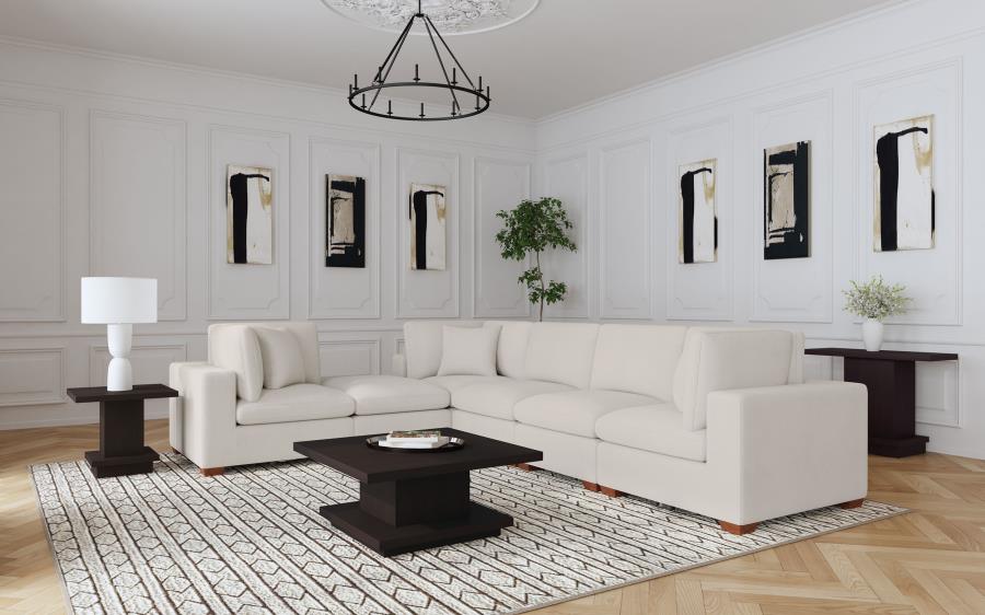 Lakeview 6-piece Upholstered Modular Sectional Sofa Brown 551464-SET AND Ivory 551461-SET - Venini Furniture 