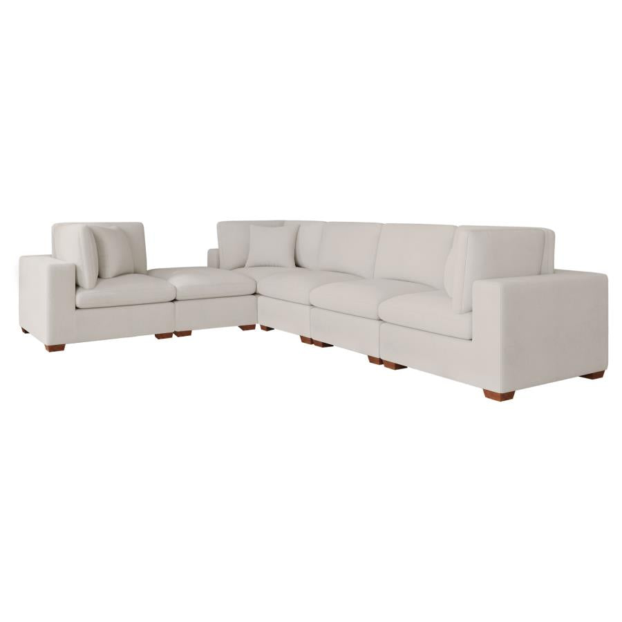 Lakeview 6-piece Upholstered Modular Sectional Sofa Brown 551464-SET AND Ivory 551461-SET - Venini Furniture 