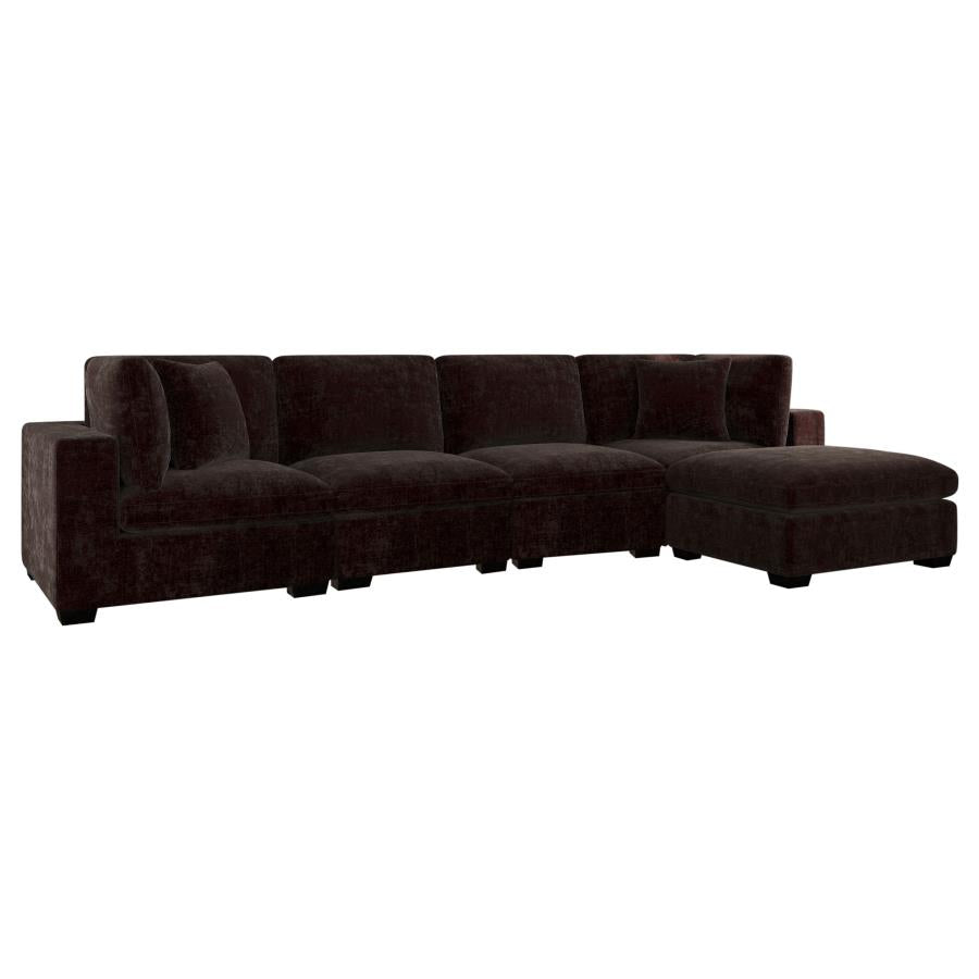 Lakeview 5-piece Upholstered Modular Sectional Brown  551464-SETB AND Ivory 551461-SETB - Venini Furniture 