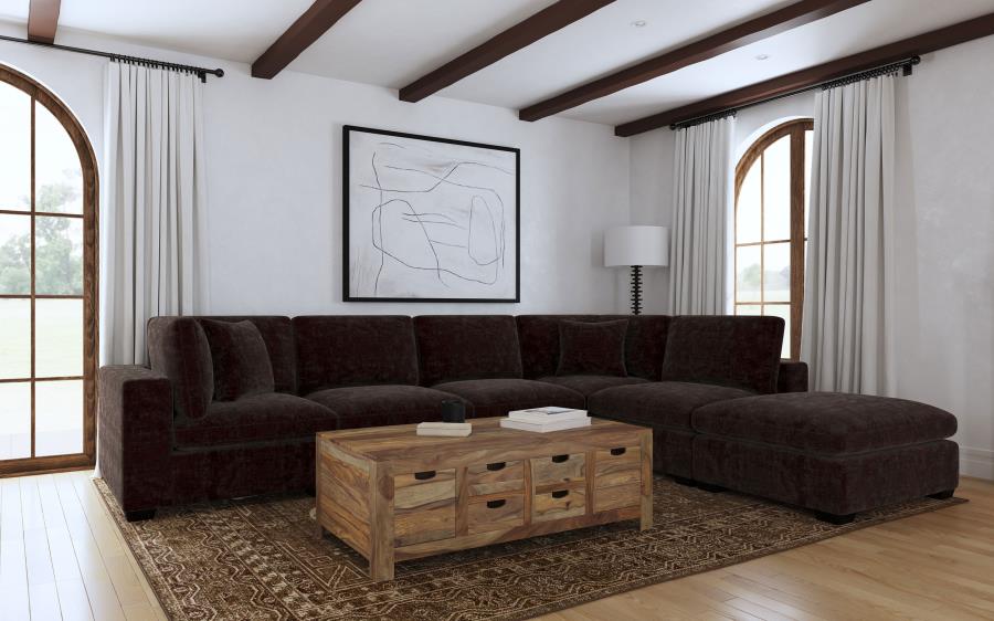 Lakeview 6-piece Upholstered Modular Sectional Sofa Brown 551464-SET AND Ivory 551461-SET - Venini Furniture 