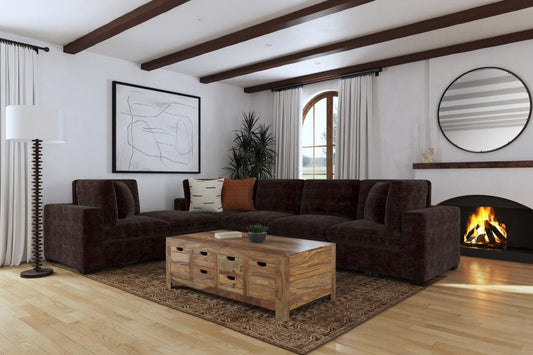 Lakeview 6-piece Upholstered Modular Sectional Sofa Brown 551464-SET AND Ivory 551461-SET - Venini Furniture 