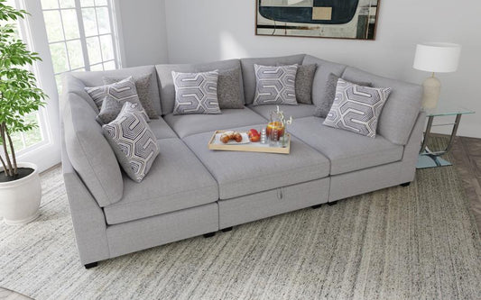 Cambria 6-piece Upholstered Modular Sectional Sofa Grey	551511-SET - Venini Furniture 