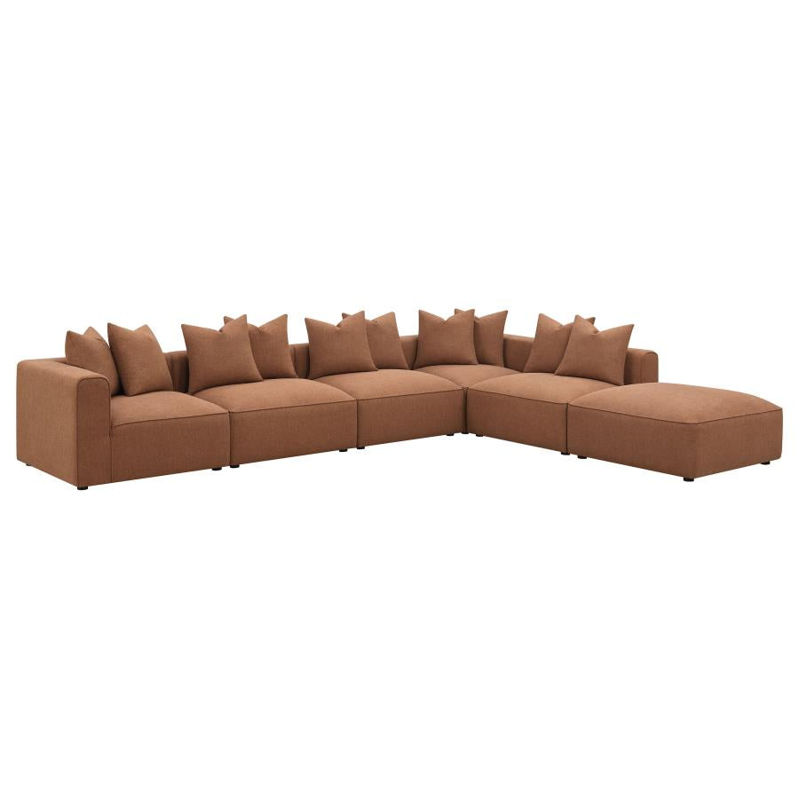 Jennifer 6-piece Upholstered Modular Sectional Grey 551594-SET AND Terracotta 551591-SET - Venini Furniture 