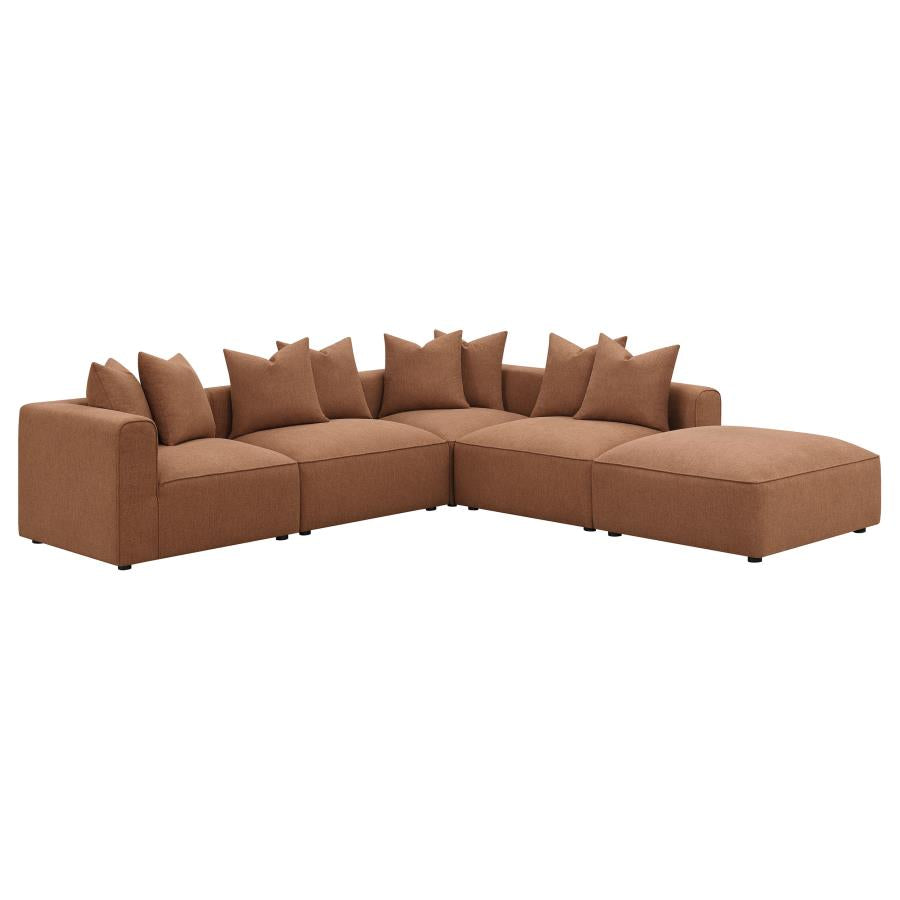 Jennifer 6-piece Upholstered Modular Sectional Grey 551594-SET AND Terracotta 551591-SET - Venini Furniture 