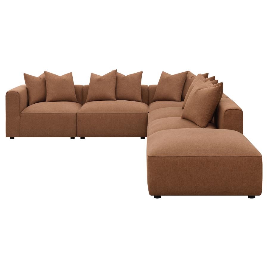 Jennifer 6-piece Upholstered Modular Sectional Grey 551594-SET AND Terracotta 551591-SET - Venini Furniture 