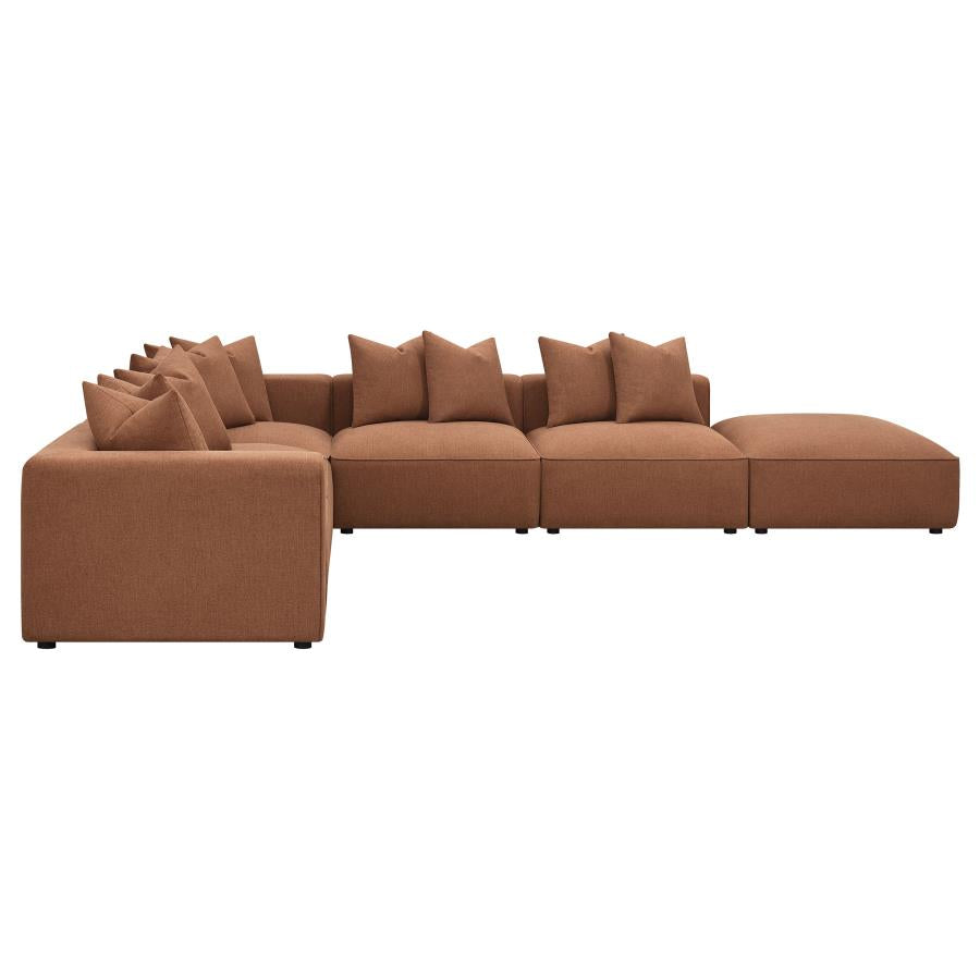 Jennifer 6-piece Upholstered Modular Sectional Grey 551594-SET AND Terracotta 551591-SET - Venini Furniture 