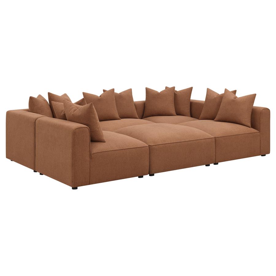 Jennifer 6-piece Upholstered Modular Sectional Grey 551594-SET AND Terracotta 551591-SET - Venini Furniture 