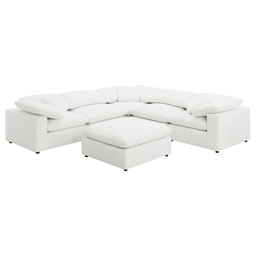 Raleigh Boucle Upholstered Modular Sectional Ivory - Venini Furniture 