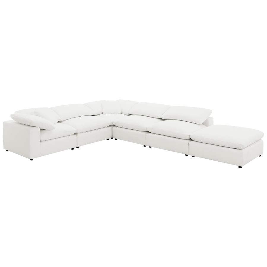 Raleigh Boucle Upholstered Modular Sectional Ivory - Venini Furniture 