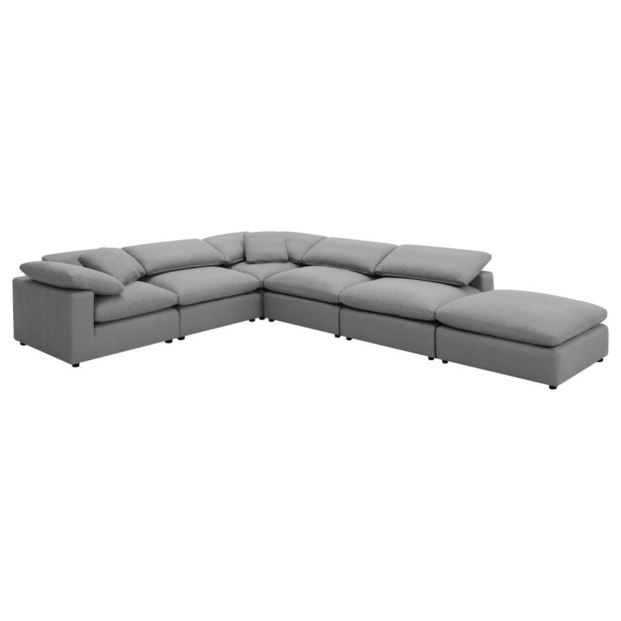 Raleigh Boucle Upholstered Modular Sectional Grey   551754-SETA - Venini Furniture 