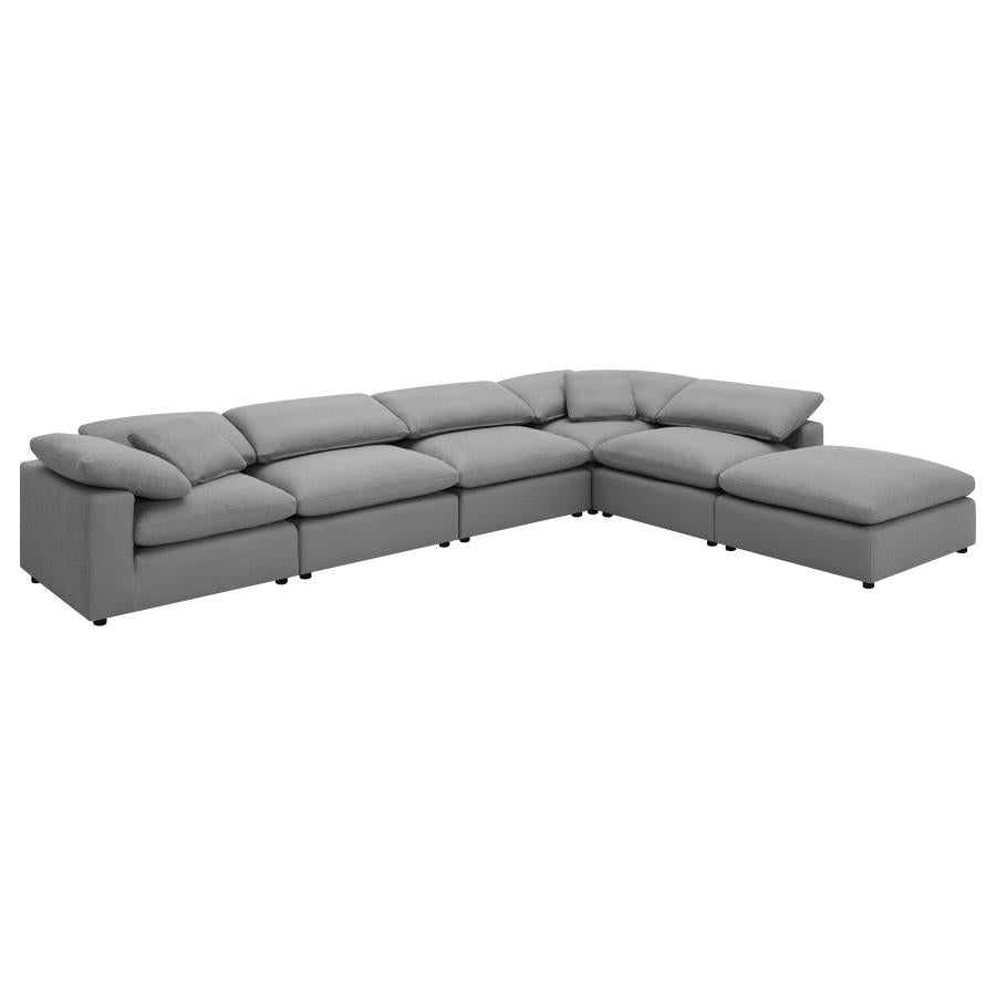 Raleigh Boucle Upholstered Modular Sectional Grey   551754-SETA - Venini Furniture 