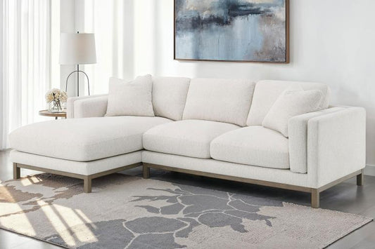 Geneva Boucle Upholstered Sectional Chaise Sofa Sand 551777 - Venini Furniture 