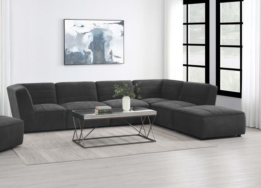 Sunny 6-piece Upholstered Modular Sectional Sofa Natural	551621-SET AND Charcoal 552081-SET - Venini Furniture 