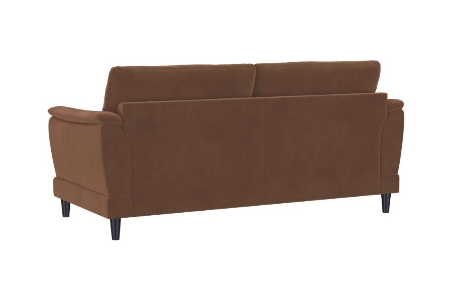 Selma 2-piece Velvet Upholstered Crescent Arm Sofa Set Rust 552101-S2